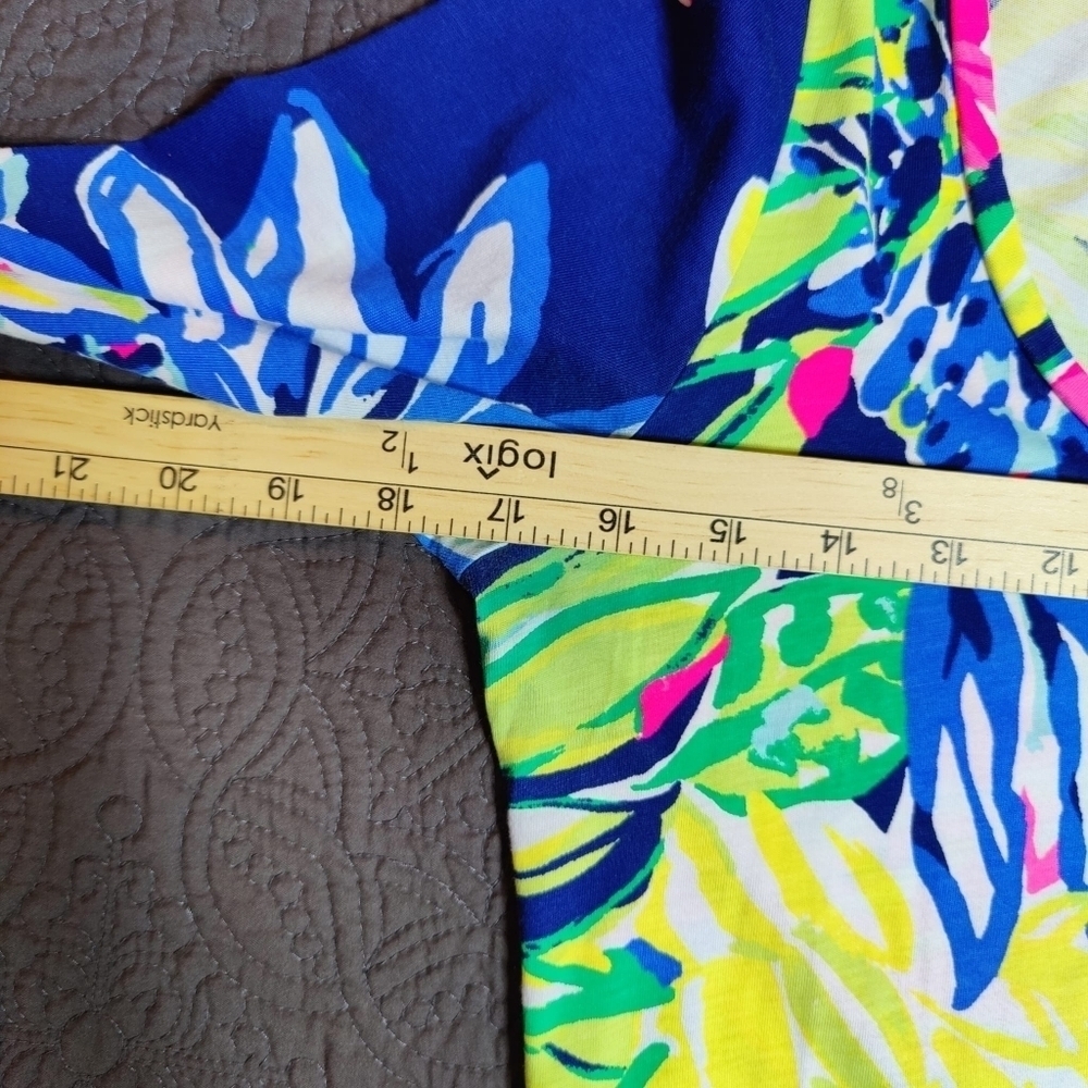 Lilly Pulitzer Kenzie Dress Resort Navy Travelers Palm Multicolor Women's Small - Picture 11 of 15
